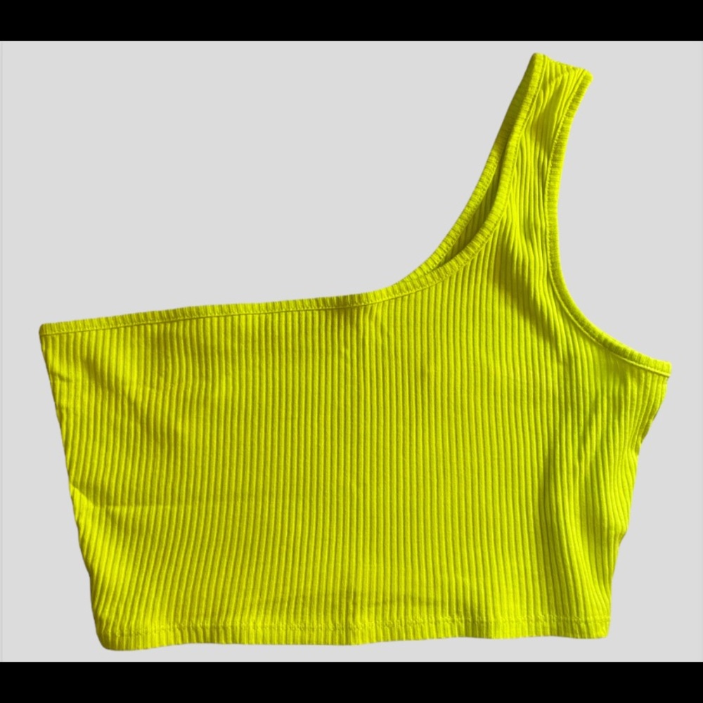 Lime green one shoulder top